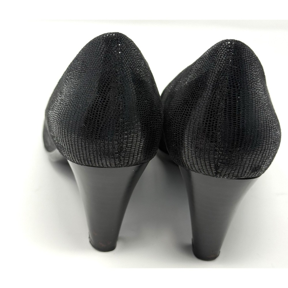 Giani Bernini Black Patent Leather Platform Pumps Shoe SnakeSkin Women's 7.5 W - Picture 3 of 9
